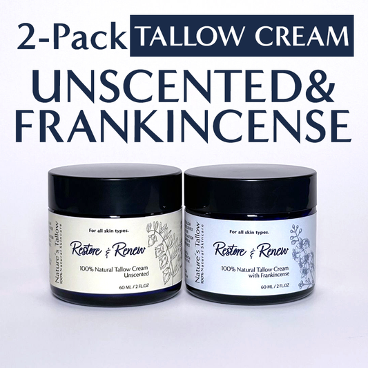 2 Pack Combo : 1 Unscented + 1 Frankincense Tallow Cream | FREE SHIPPING🚚